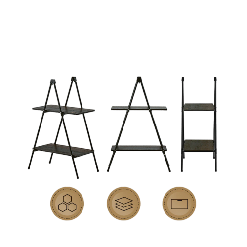 Naturehike Mountain-shaped Double-layer Storage Rack Black