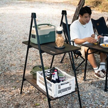 Naturehike Mountain-shaped Double-layer Storage Rack Black