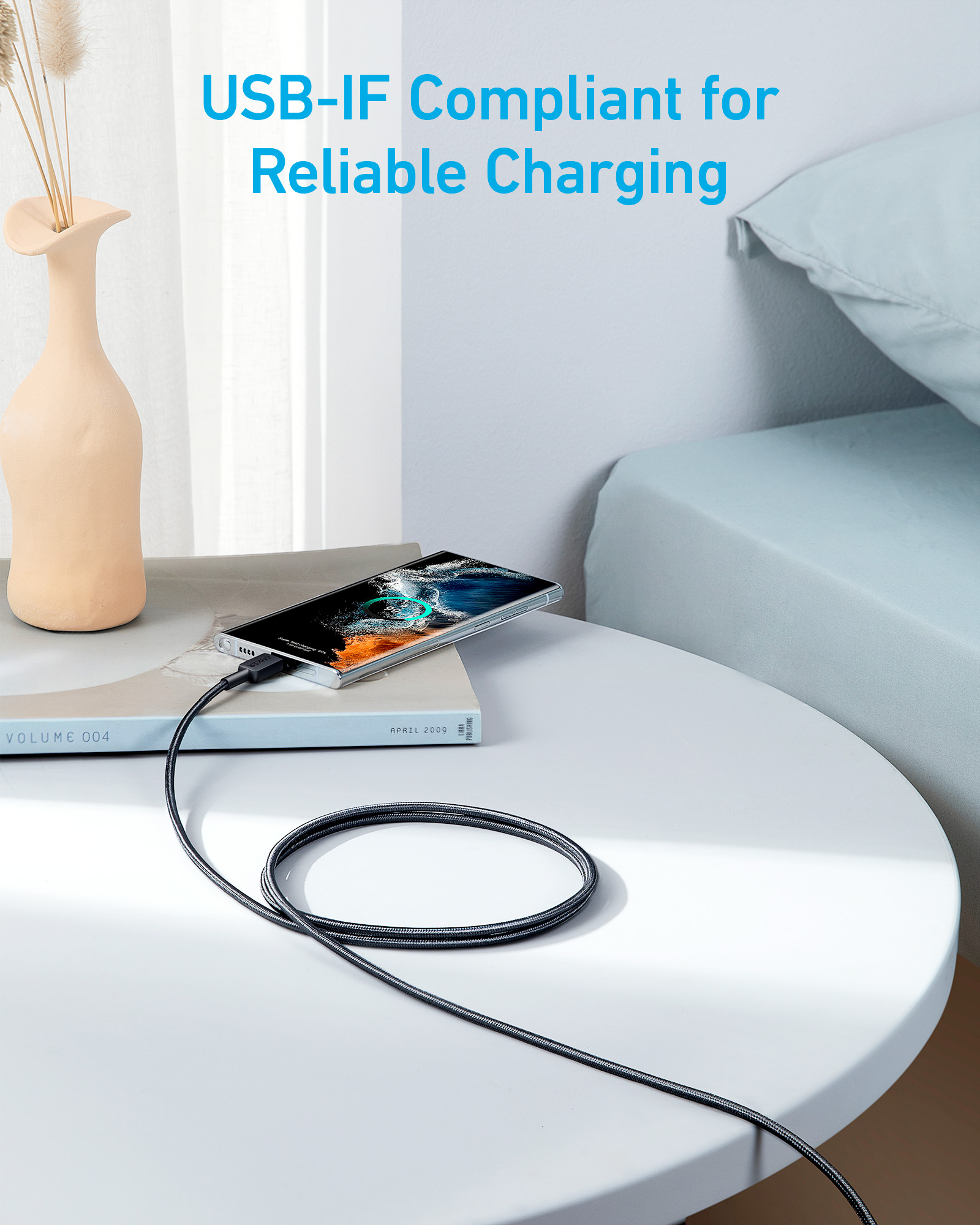 Anker 322 USB-C to USB-C Nylon Cable (0.9m/3ft) -Black