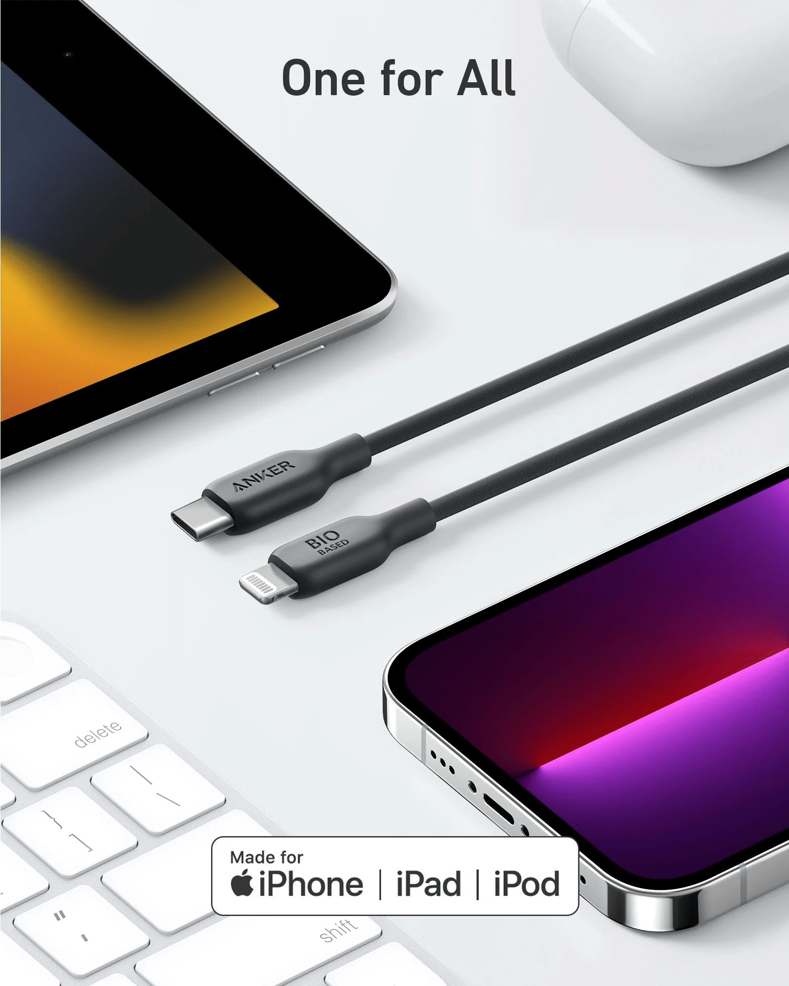 Anker 541 USB-C to Lightning (Bio-Based) (0.9m/3ft) -Black