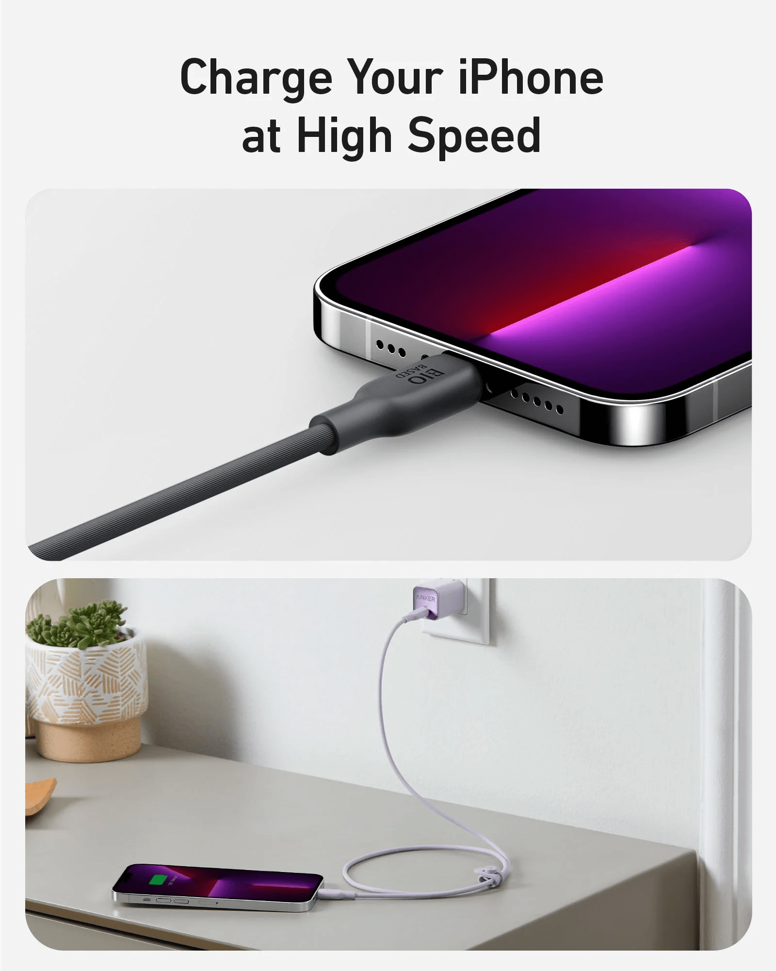 Anker 541 USB-C to Lightning (Bio-Based) (0.9m/3ft) -Black