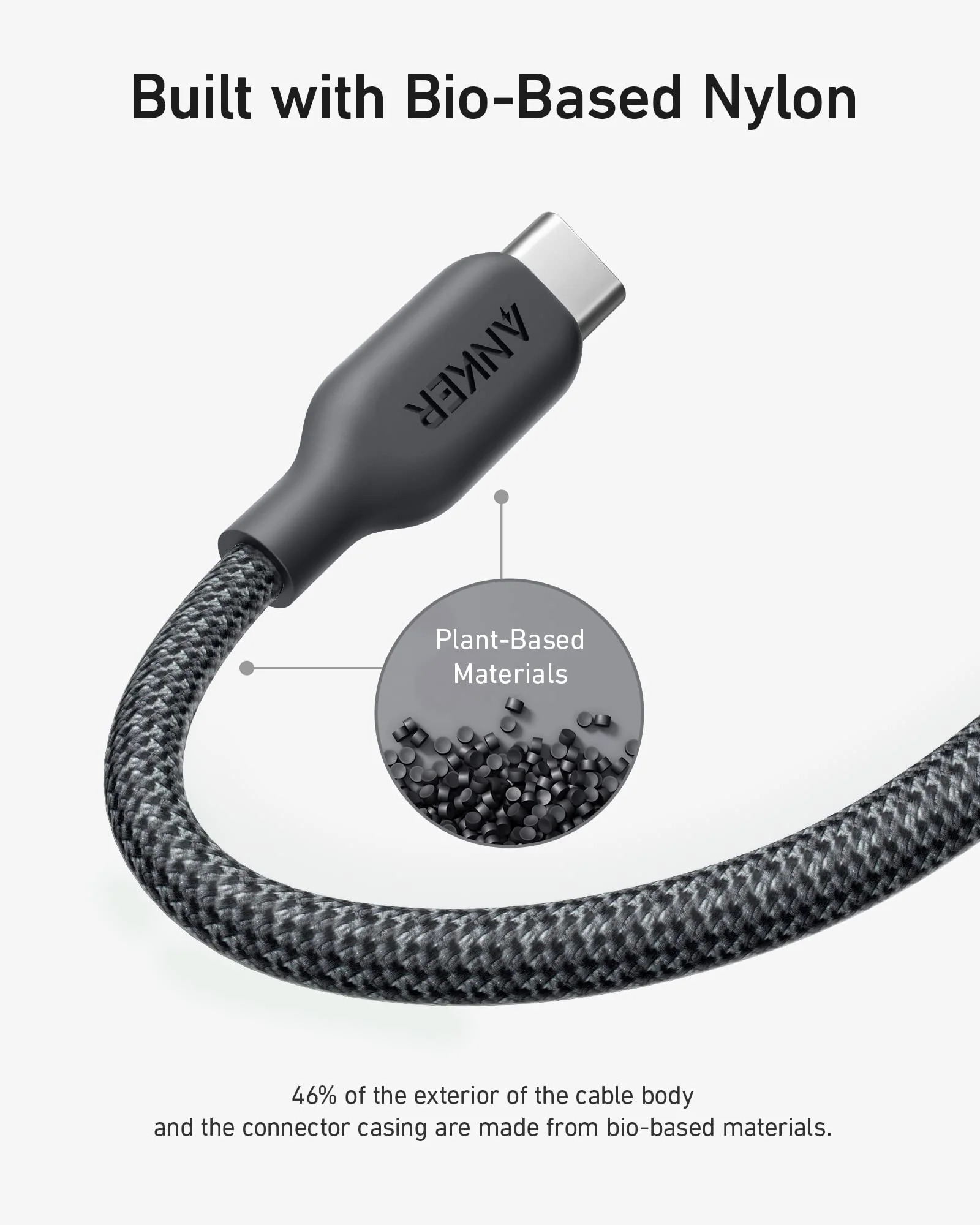 Anker 542 USB-C to Lightning (Bio-Nylon) (0.9m/3ft) - Black