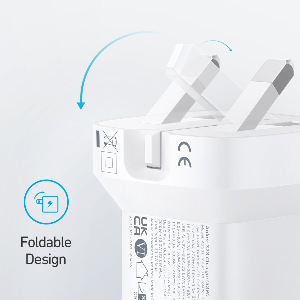 Anker 323 Charger (33W)  -White