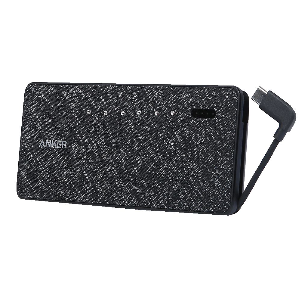 Anker PowerCore+ Metro 10000 with built-in USB-C Cable -Black Fabric- Limited Edition