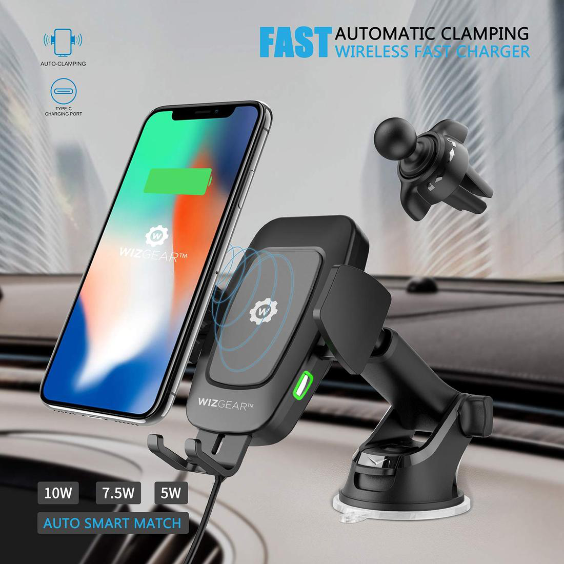 Wixgear Automatic Wireless Car Charging Mount