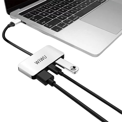 Wiwu Alpha 3 In 1 USB-C Hub C2H - Gray