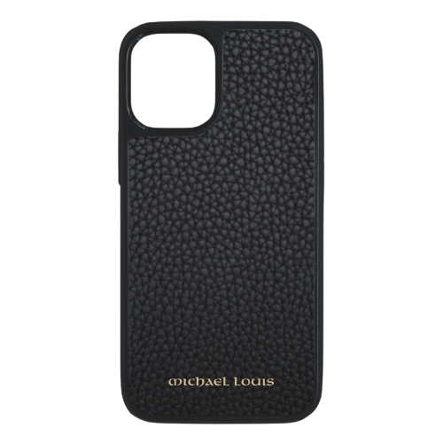 Michael Louis Pebbled Leather Case iPhone 12 Mini-Black