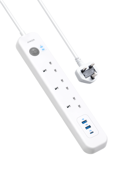 Anker PowerExtend USB-C 6-in-1 3 PowerStrip - White